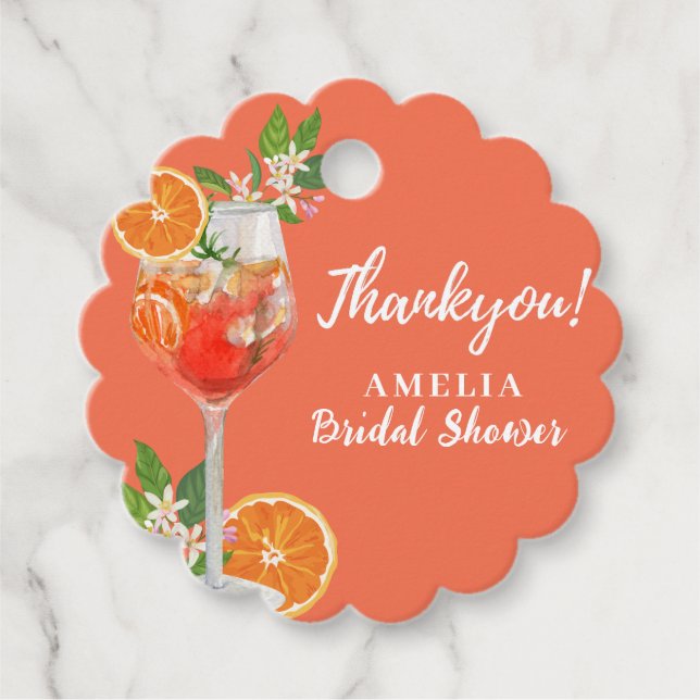 Aperol spritz Citron citrus Apelsin Bröllopsfest  Gåvor Etiketter (Framsida)