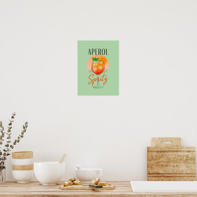 Aperol Spritz Cocktail Design Poster (Kök)