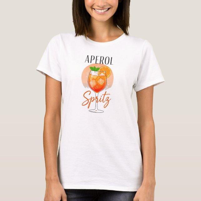 Aperol Spritz Cocktail Design T Shirt (Framsida)
