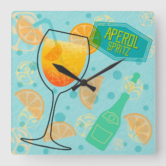 Aperol Spritz Cocktail Fyrkantig Klocka