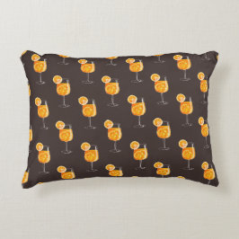 Aperol Spritz Cocktail Illustration Dekorativ kudd Prydnadskudde