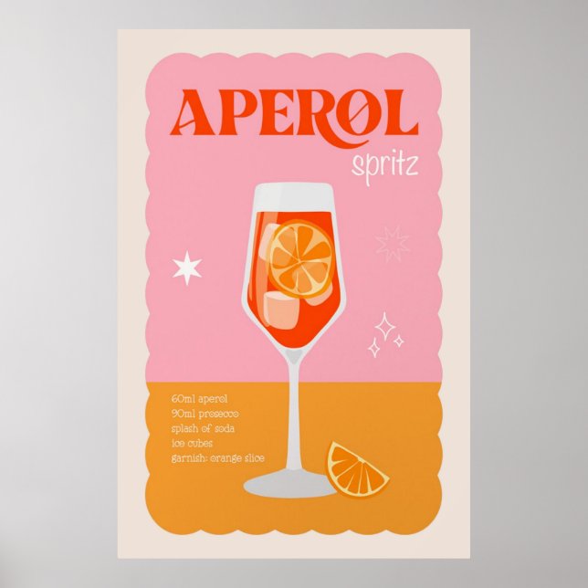 Aperol Spritz Cocktail Poster (Framsidan)