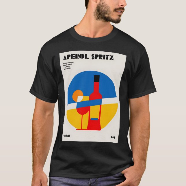 Aperol Spritz Cocktail T Shirt (Framsida)