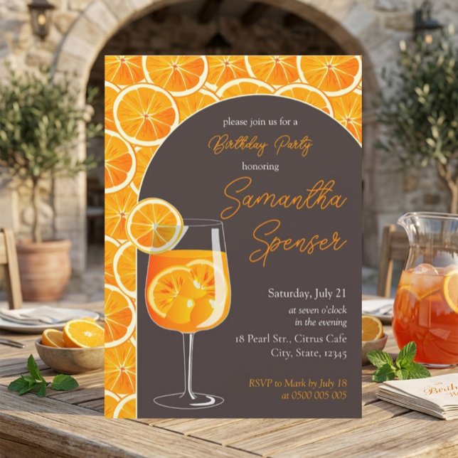 Aperol Spritz Födelsedagsfest Inbjudan (Skapare uppladdad)
