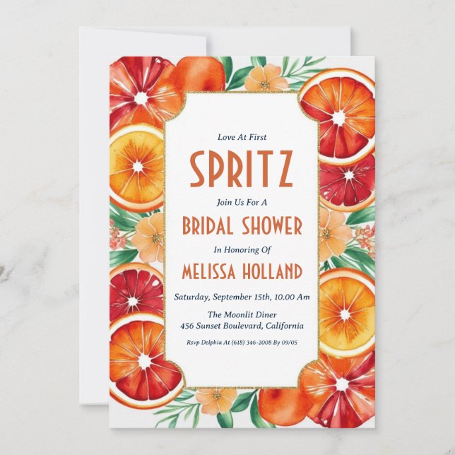aperol spritz inbjudningskort för möhippa (Framsida)