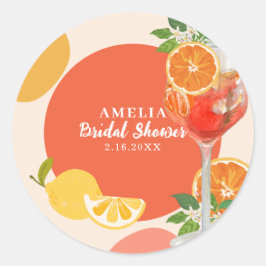 Aperol spritz Kärlek vid första spritzen Bröllopsf Runt Klistermärke