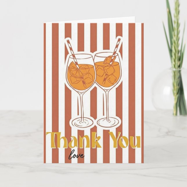 Aperol Spritz Lover Gift Thank Love Bachelorette Kort (Framsida)