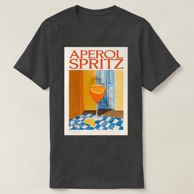 Aperol spritz-målarminimalistposter t shirt (Design framsida)