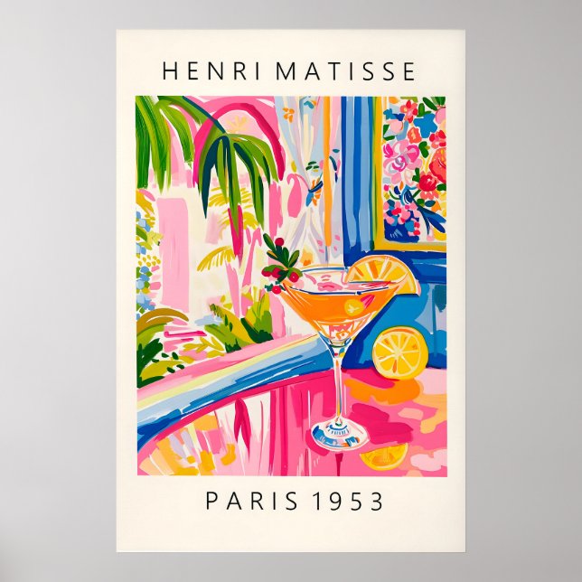 Aperol Spritz Matisse Style Tryck Rosa Dopamin (Framsidan)