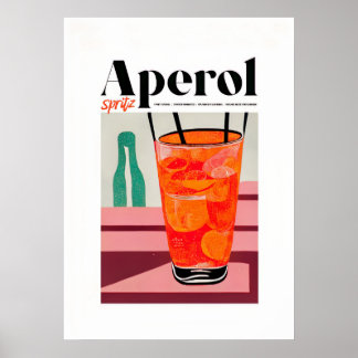Aperol Spritz Modern Abstrakt Art Poster