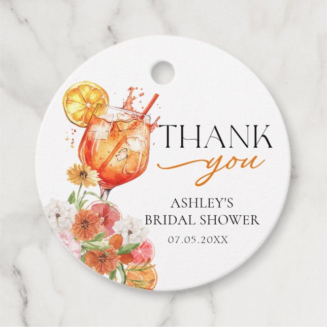 Aperol Spritz-Möhippans favorittaggar Gåvor Etiketter (Framsida)