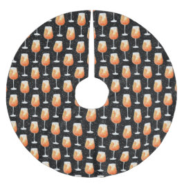 Aperol Spritz-mönster Julgransmatta Borstad Polyester