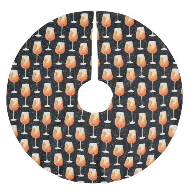 Aperol Spritz-mönster Julgransmatta Borstad Polyester (Framsidan)