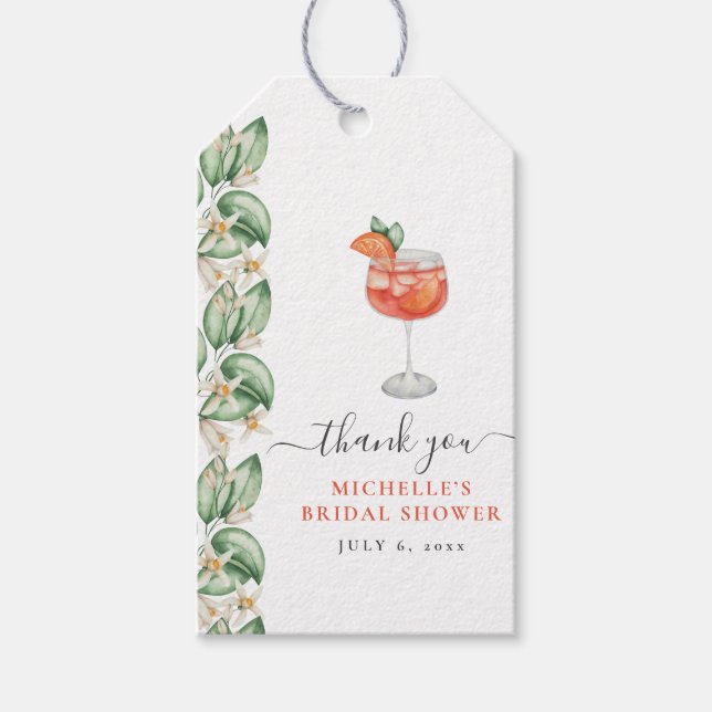 Aperol Spritz Orange Bröllopsfest Presentetikett (Framsidan)