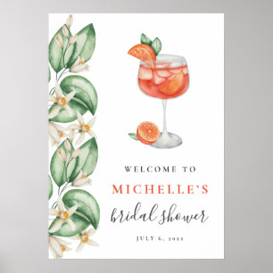 Aperol Spritz Orange Bröllopsfest Välkomstskylt Poster