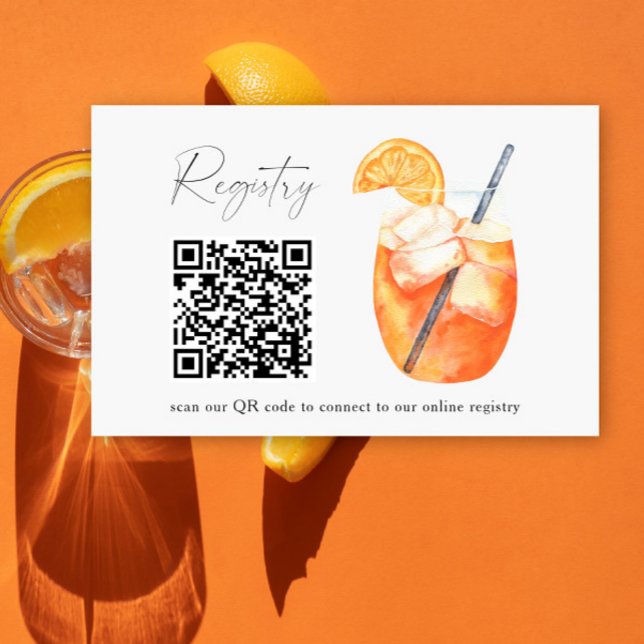 Aperol spritz QR-kod bröllopsfest registrering  Brevpapper (Skapare uppladdad)