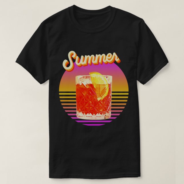 Aperol Spritz Recipe - Summer Cocktails T Shirt (Design framsida)