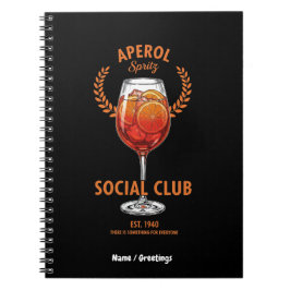 Aperol Spritz Social Club Funny Cute Drinks Design Anteckningsbok