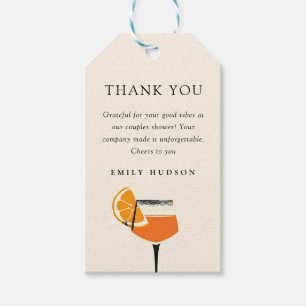 Aperol Spritz Tropical Bröllopsdusch Presentetikett