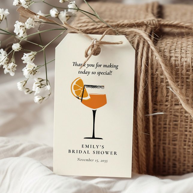 Aperol Spritz Tropical Bröllopsfest Presentetikett (Skapare uppladdad)