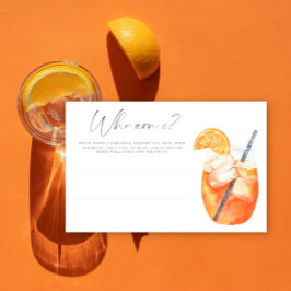 Aperol spritz - Vem är jag bröllopsdusch spel Brevpapper