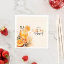 Aperol Spritz Watercolor Bröllopsdusch Pappersservett