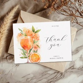 Aperol Spritz Watercolor Bröllopsdusch Tack Kort