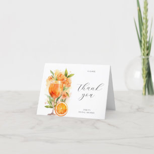 Aperol Spritz Watercolor Bröllopsdusch Tack Kort