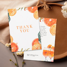 Aperol Spritz Watercolor Bröllopsfest Tack Kort