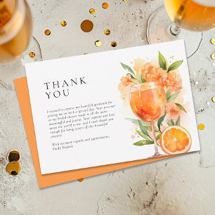 Aperol Spritz Watercolor Bröllopsfest Tack Kort