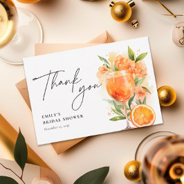 Aperol Spritz Watercolor Bröllopsfest Tack Kort