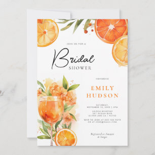 Aperol Spritz Watercolor Inbjudningskort för möhip