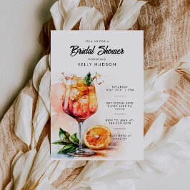 Aperol Spritz Watercolor Inbjudningskort för möhip