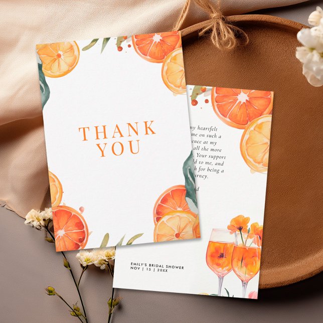 Aperol Spritz Watercolor Möhippa Tack Kort (Skapare uppladdad)