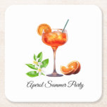 Aperol Summer Party Underlägg Papper Kvadrat<br><div class="desc">Aperol Summer Party design pour décorer votre table lors de soirées d'été entre amis.</div>