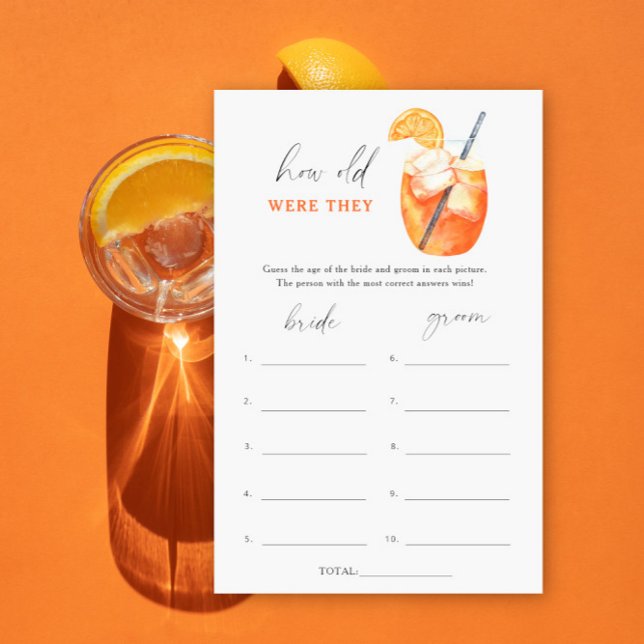 Aperolcocktail - Hur gamla var de i möhippan? (Skapare uppladdad)