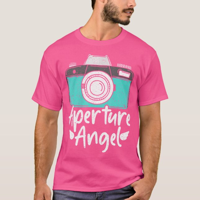 Aperture Angel - Fotograf Rolig Fotografi T Shirt (Framsida)