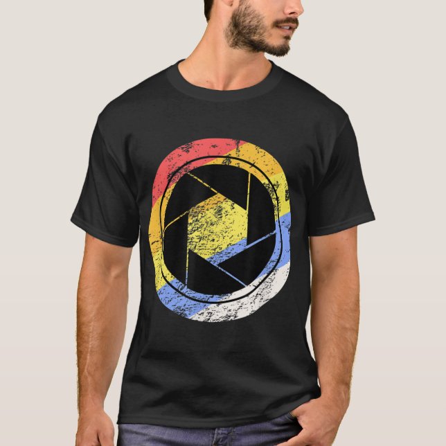 Aperture Camera Lens, fotografi T Shirt (Framsida)