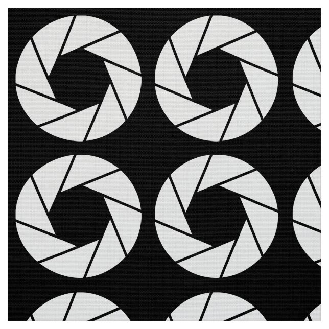 Aperture Mönster - White on Black Tyg (Provkarta)