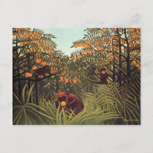 Apes in Orange Grove by Henri Rousseau Vykort