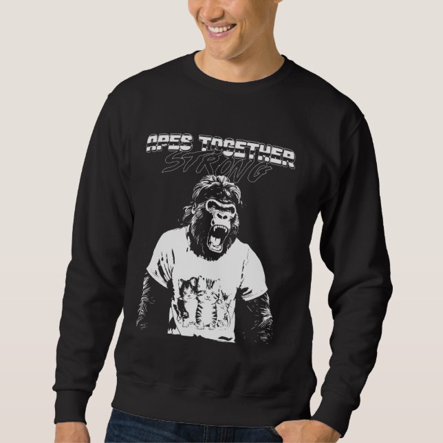 Apes tillsammans Stark! Mur St Meme Stonks Trader  Lång Ärmad Tröja (Framsida)