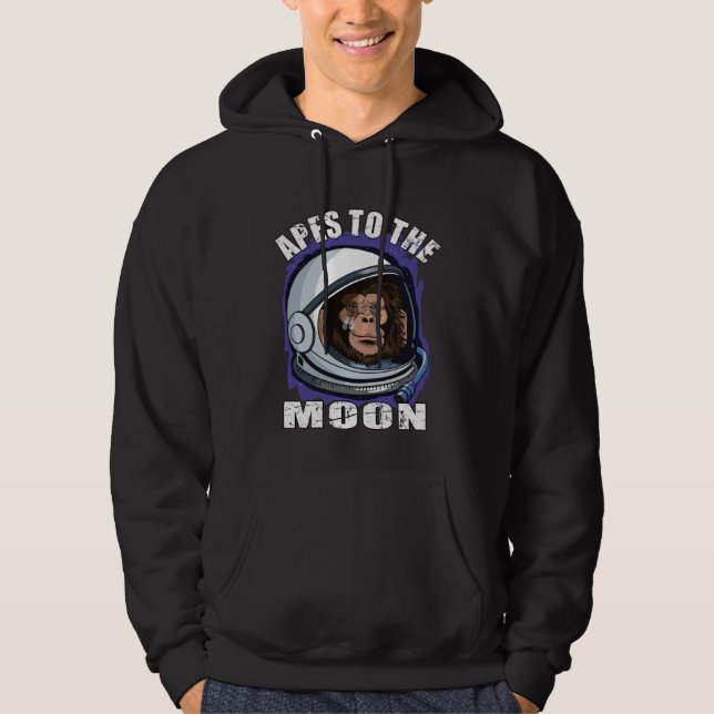 Apes together strong HODL diamond hands to the moo Hoodie (Framsida)