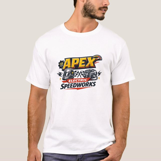 Apex Electric Speedworks Racing-grafik T Shirt (Framsida)