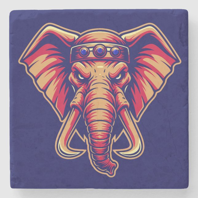 Apex Pachyderm - Navy Blue och Orange Edition Stenunderlägg (Framsidan)