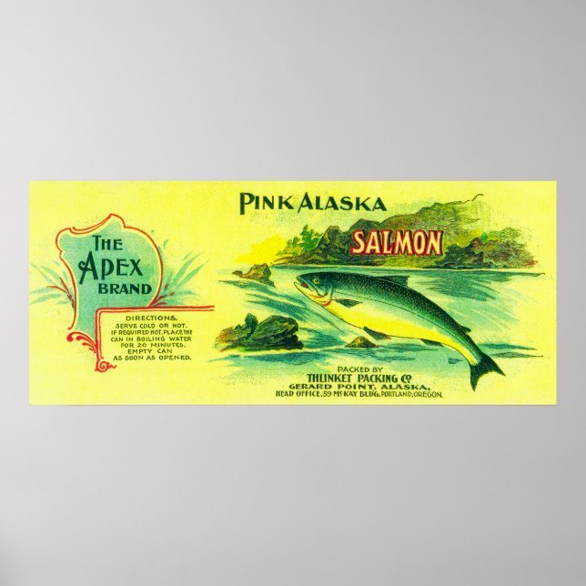 Apex Salmon Can LabelGerard Point, AK Poster (Framsidan)