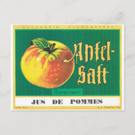 Apfel-Saft Apple Juice German Language Vintage Art Vykort
