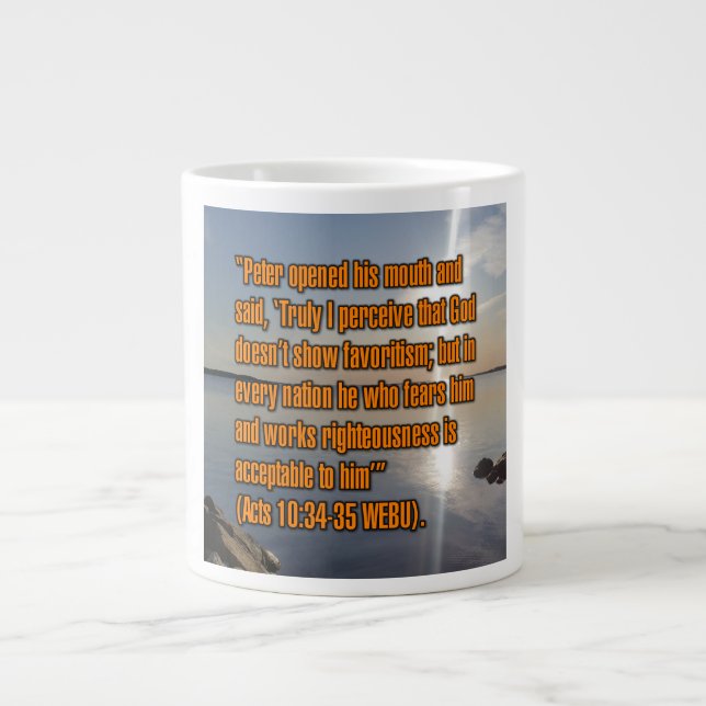 Apg 10:34-35 WEBU Mug Jumbo Mugg (Framsidan)