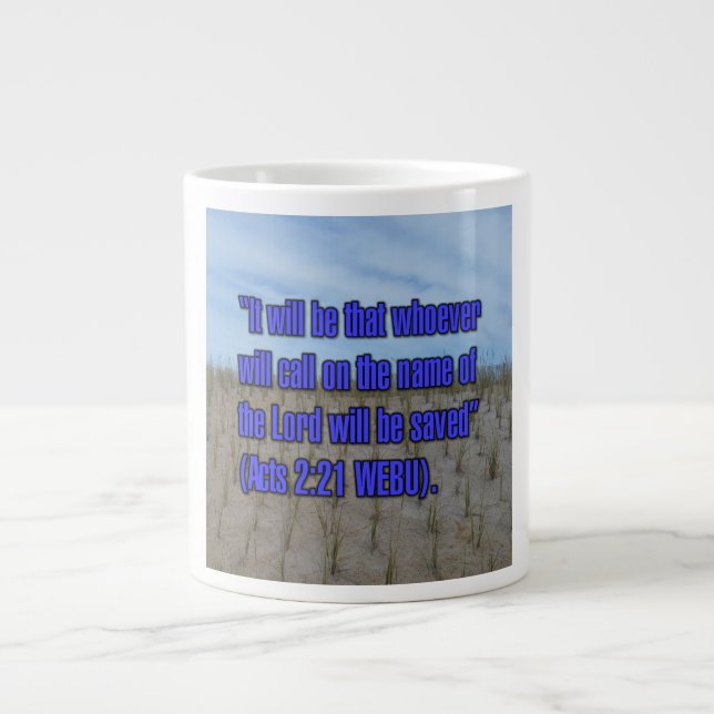 Apg 2:21 WEBU Mug Jumbo Mugg (Framsidan)
