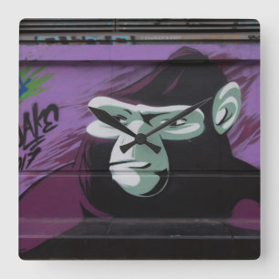 Apgraffiti Fyrkantig Klocka