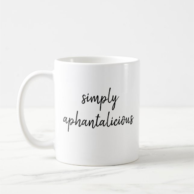 Aphantasia helt enkelt Aphantalicious Black Font Kaffemugg (Vänster)